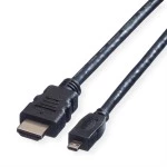 Value 11.99.5581 HDMI High Speed Kabel mit Ethernet HDMI A Stecker/Micro HDMI Stecker 2 Meter 