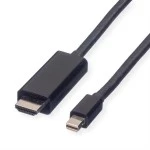 Value 11.99.5795 Mini DisplayPort Kabel Mini DP-UHDTV Stecker/Stecker schwarz 1 Meter 