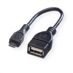 Value 11.99.8311 USB 2.0 Kabel USB 2.0 Typ Micro B/Typ A Buchse OTG 0,15 Meter 