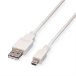 Value 11.99.8708 USB 2.0 Kabel Typ A/5-Pin Mini weiß 0,8 Meter 
