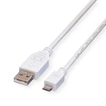 Value 11.99.8752 USB 2.0 Kabel USB A Stecker/Micro USB B Stecker weiß 1,8 Meter 