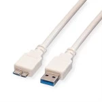 Value 11.99.8873 USB 3.2 Gen 1 Kabel A Stecker/Micro B Stecker weiß 0,8 Meter 