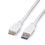 Value 11.99.8874 USB 3.2 Gen 1 Kabel A Stecker/Micro A Stecker weiß 2 Meter 