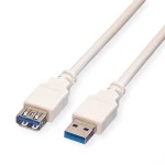 Value 11.99.8977 USB 3.2 Gen 1 Kabel Typ A-A Stecker/Buchse weiß 0,8 Meter 