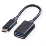 Value 11.99.9030 USB 3.2 Gen 1 Kabel USB Typ C/A Stecker/Buchse OTG schwarz 0,15 Meter 