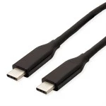 Value 11.99.9080 USB4 Gen 3 Kabel Emark C-C Stecker/Stecker 40Gbit/s 100W schwarz 0,5 Meter 