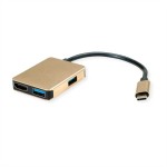 roline 12.02.1120 GOLD USB Typ C Dockingstation HDMI 4K 2x USB 3.2 Gen 1 1x PD 