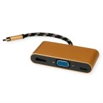 roline 12.03.3155 GOLD Display Adapter USB Typ C/VGA / HDMI / C (PD) 