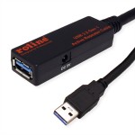 roline 12.04.1070 USB 3.2 Gen 1 Aktives Repeater Kabel schwarz 10 Meter 