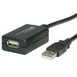 Value 12.99.1110 USB 2.0 Verlängerung aktiv mit Repeater schwarz 12 Meter 