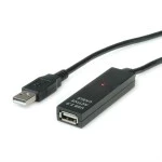Value 12.99.1111 USB 2.0 aktive Kabelverlängerung schwarz 30 Meter 