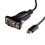 Value 12.99.1162 USB/Seriell Konverter-Kabel Typ C/RS232 schwarz 1,8 Meter 