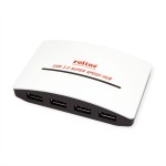 roline 14.02.5027 USB 3.2 Gen 1 Hub 'Black and White' 4 Ports mit Netzteil 