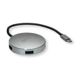 roline 14.02.5036 USB 3.2 Gen 1 Hub rund 4fach Typ C Anschlusskabel 