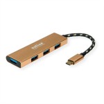 roline 14.02.5049 GOLD USB 3.2 Gen 1 Hub 4fach Typ C Anschlusskabel 