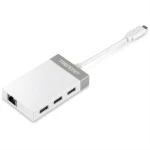 TRENDnet TUC-ETGH3 TRENDnet USB-C to Gigabit Ethernet Adapter + USB Hub 