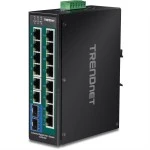 TRENDnet TI-PG162 TRENDnet 16-Port PoE+ Switch DIN-Rail Industrial Gigabit 