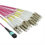 Value 21.99.1100 MPO-Fanout-Kabel 50/125µm OM4 MPO/12x LC violett 2 Meter 