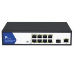 Value 21.99.1193 PoE+ Gigabit Ethernet Switch 8+2 Uplink Ports (1x GbE und 1x SFP) 