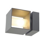 SLV 1000335 SQUARE TURN, QT14, Outdoor Wandleuchte, silbergrau, max. 42 W, IP44 