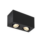 SLV 1002005 TRILEDO, double, Indoor Deckenaufbauleuchte, eckig, QPAR51, schwarz, max 10 W 