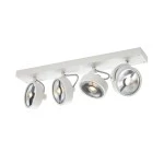 SLV 1002024 KALU, Indoor Wand- und Deckenaufbauleuchte, quad, QPAR111, weiß, 4x75 W 