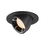 SLV 1005875 NUMINOS® GIMBLE S, Deckeneinbauleuchte schwarz / chrom 2700 K 55° 