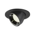 SLV 1005908 NUMINOS® GIMBLE S, Deckeneinbauleuchte schwarz / chrom 4000 K 40° 