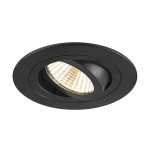 SLV 1007404 NEW TRIA® 75, Deckeneinbauleuchte, 3000 K, 38°, IP 20, rund, schwarz 