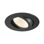 SLV 1007436 NEW TRIA® UNIVERSAL 68, Deckeneinbauleuchte, 2500/3000/4000 K, 60°, IP 20, rund, schwarz 