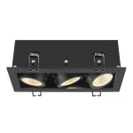 SLV 1007567 KADUX, Deckeneinbauleuchte, triple, 3000 K, 38°, IP 20, quadratisch, schwarz 