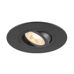 SLV 1007625 NEW TRIA® 75 XL, Deckeneinbauleuchte, rund, max. 10 W, GU10, schwarz 