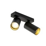 SLV 1007723 KAMI, Deckenaufbauleuchte, double, 2x max. 10 W, GU10, schwarz/gold 