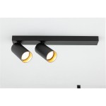 SLV 1007729 KAMI, Deckenaufbauleuchte, double, long, 2x max. 10 W, GU10, schwarz/gold 