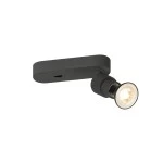 SLV 1008231 PURI 2.0 Basic, Wand- und Deckenaufbauleuchte, Schalter, rund, 1x max. 6 W GU10, schwarz 