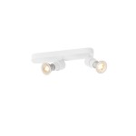 SLV 1008232 PURI 2.0 Basic, Wand- und Deckenaufbauleuchte, asymmetrisch, rund, 2 x max. 6 W GU10, weiß 