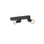 SLV 1008233 PURI 2.0 Basic, Wand- und Deckenaufbauleuchte, asymmetrisch, rund, 2 x max. 6 W GU10, schwarz 