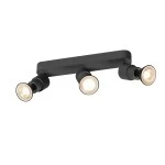 SLV 1008235 PURI 2.0 Basic, Wand- und Deckenaufbauleuchte, long, rund, 3 x max. 6 W GU10, schwarz 