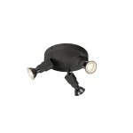 SLV 1008237 PURI 2.0 Basic, Wand- und Deckenaufbauleuchte, rund, 3 x max. 6 W GU10, schwarz 