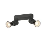 SLV 1008241 PURI 2.0 Basic, Wand- und Deckenaufbauleuchte, 2 x max. 6 W GU10, schwarz 