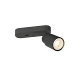 SLV 1008296 PURI 2.0 Tube, Wand- und Deckenaufbauleuchte, Schalter, rechteckig, 1x max. 6 W GU10, schwarz 