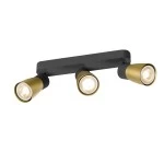 SLV 1008329 PURI 2.0 Dome, Wand- und Deckenaufbauleuchte, long, 3 x max. 6 W GU10, schwarz / gold 