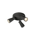 SLV 1008340 PURI 2.0 Dome, Wand- und Deckenaufbauleuchte, rund, 3 x max. 6 W GU10, schwarz 