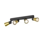SLV 1008349 PURI 2.0 Cone, Wand- und Deckenaufbauleuchte, long, 4 x max. 6 W GU10, schwarz / gold 