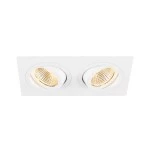 SLV 1008511 NEW TRIA® 155, Deckeneinbauleuchte, quadratisch, 2700 K, zweiflammig, PHASE, 38°, weiß 
