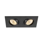 SLV 1008512 NEW TRIA® 155, Deckeneinbauleuchte, quadratisch, 2700 K, zweiflammig, PHASE, 38°, schwarz 