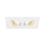 SLV 1008513 NEW TRIA® 155, Deckeneinbauleuchte, quadratisch, 3000K, zweiflammig, PHASE, 38°, weiß 