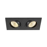 SLV 1008514 NEW TRIA® 155, Deckeneinbauleuchte, quadratisch, 3000 K, zweiflammig, PHASE, 38°, schwarz 