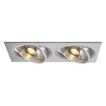 SLV 111382 NEW TRIA Einbauleuchte zweiflammig QPAR111 rechteckig aluminium gebürstet max. 150W inkl. Clipfedern 