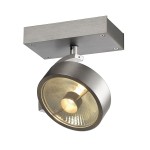 SLV 147306 KALU, Wand- und Deckenleuchte, einflammig, QPAR111, rund, aluminium gebürstet, max. 75 W 